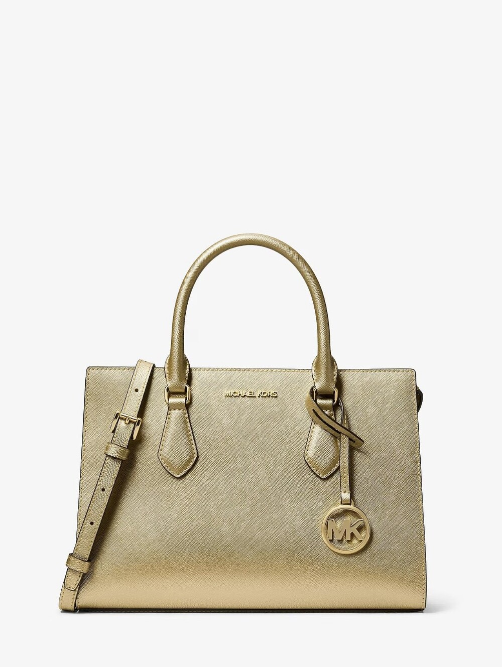 Michael Kors Sheila Medium Metallic Satchel like NEW